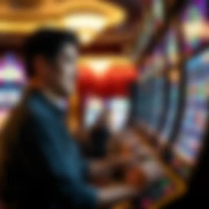 Player enjoying a slot machine experience
