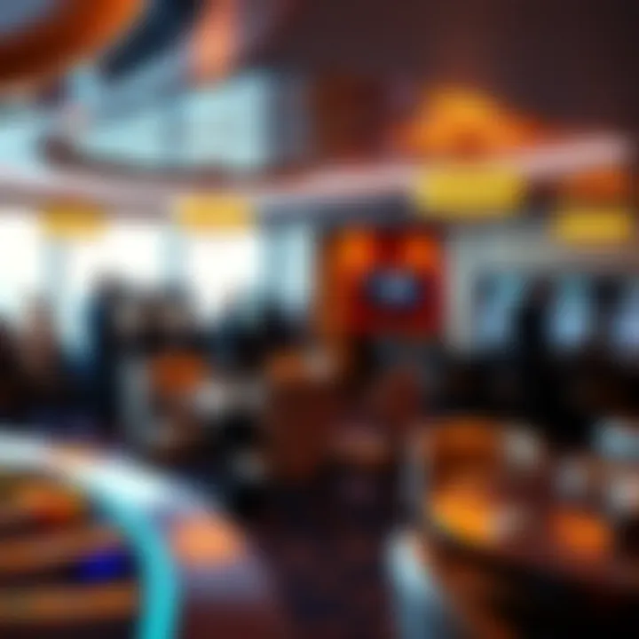 A serene lounge area within the casino offering relaxation and beverages for guests.