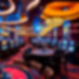 A luxurious casino interior on a Norwegian Cruise Line ship showcasing vibrant lights and elegant decor.