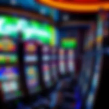 Various slot machines with colorful themes and screens in a Norwegian cruise line casino.