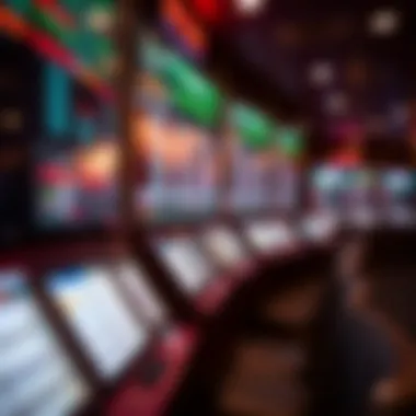 Betting slips and race results displayed on screens