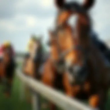 Thoroughbred Horse Racing at Penn National A close-up of a thoroughbred horse racing
