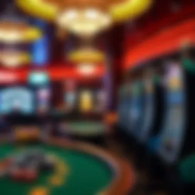 Overview of gaming tables and slots at Potomac Casino