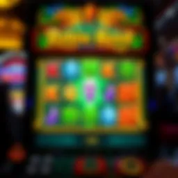 Gameplay interface showcasing vibrant symbols and animations