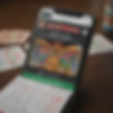 Mobile application displaying scanned lottery ticket results