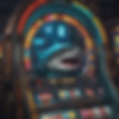 Detailed view of the Shark Slot Machine's vibrant graphics