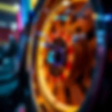 Close-up view of the intricate mechanics behind a slot machine