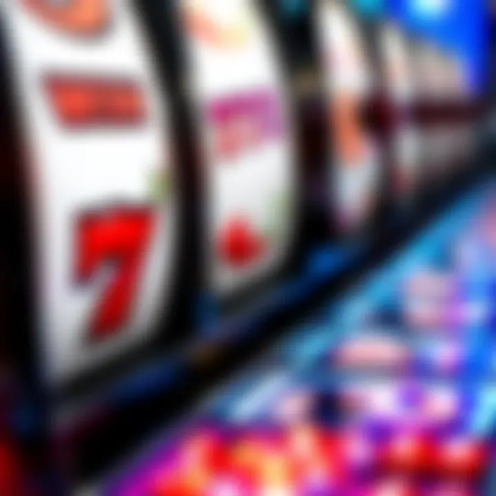 Close-up of slot machine reels aligning for a potential win