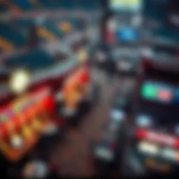 Aerial view of a bustling sports betting venue