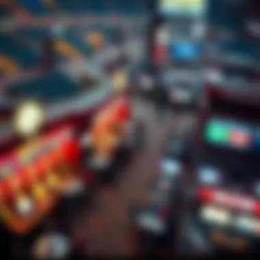 Aerial view of a bustling sports betting venue