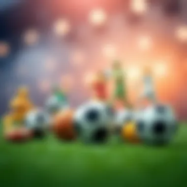 Illustration of various sports icons associated with betting