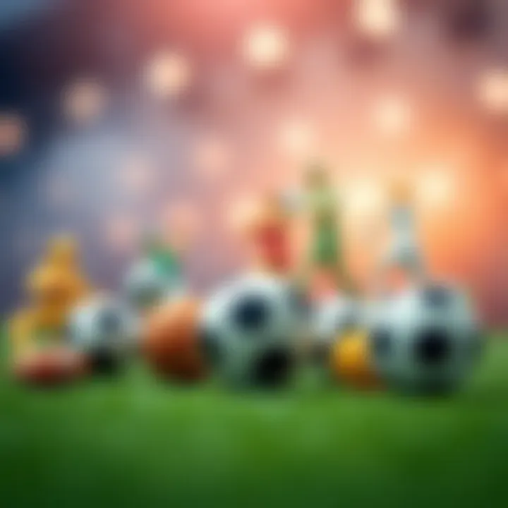 Illustration of various sports icons associated with betting