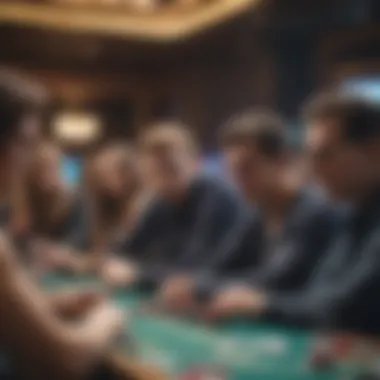 Participants in Action During a Video Poker Contest Group of contestants engaged in a video poker competition