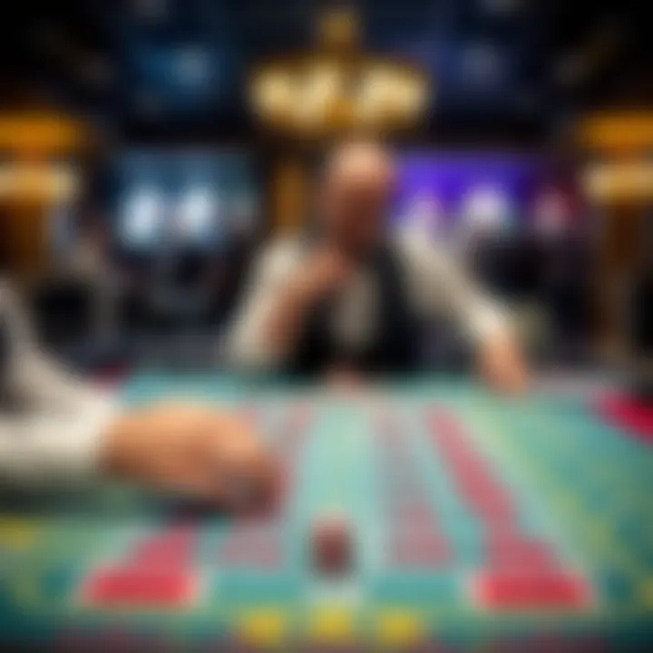 Strategic Betting Techniques in Casino Craps A strategic player placing bets on a craps table