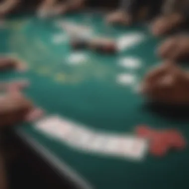 Strategic layout of blackjack table with cards