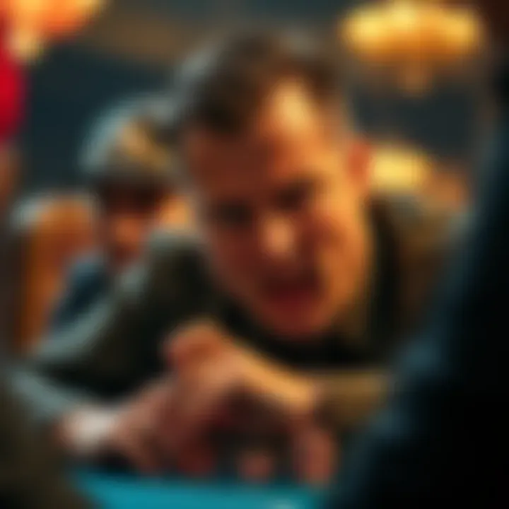 Psychological tactics displayed through facial expressions during a poker game