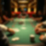 A strategic poker table layout showcasing Texas Hold'em gameplay