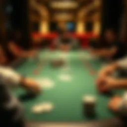 A strategic poker table layout showcasing Texas Hold'em gameplay