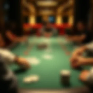 A strategic poker table layout showcasing Texas Hold'em gameplay