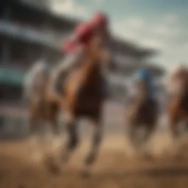 Jockey Mastery in Action A jockey skillfully guiding a horse during a race