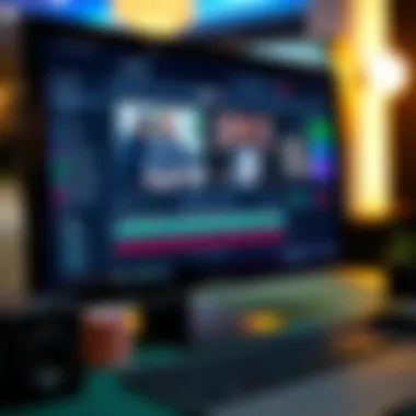 A computer screen displaying editing software used for poker video production.