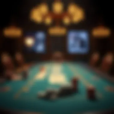 An iconic poker table featuring classic elements that define the game today.