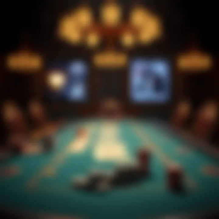 An iconic poker table featuring classic elements that define the game today.