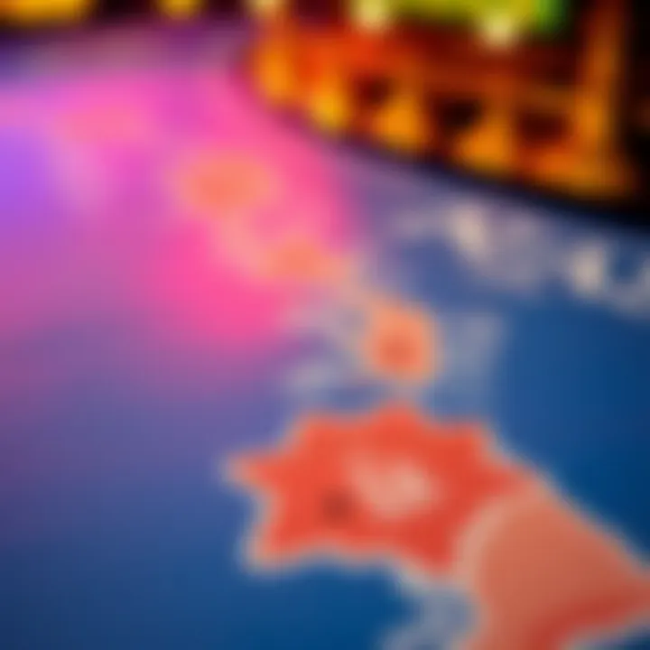 Map of Hawaii highlighting locations for potential casinos