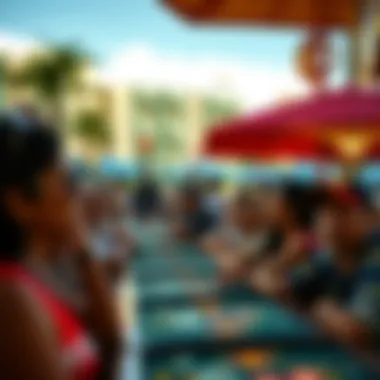 Tourists enjoying local attractions in Hawaii