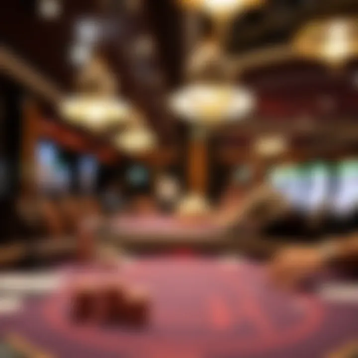 Impressive high-stakes poker table in a casino