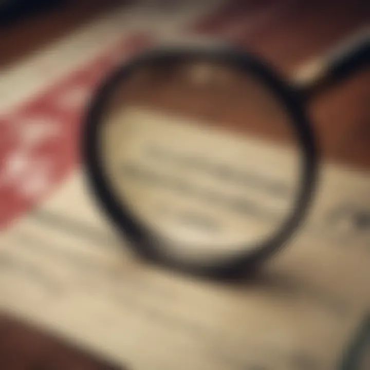 Security features of a casino cheque highlighted with magnifying glass