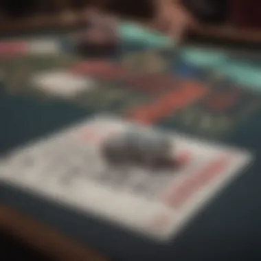 A stack of casino cheques arranged on a gaming table