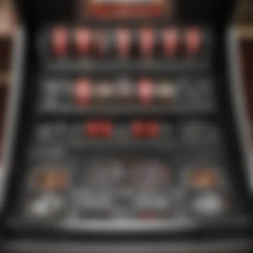 A detailed view of a casino shuffle machine showcasing its internal components and mechanisms