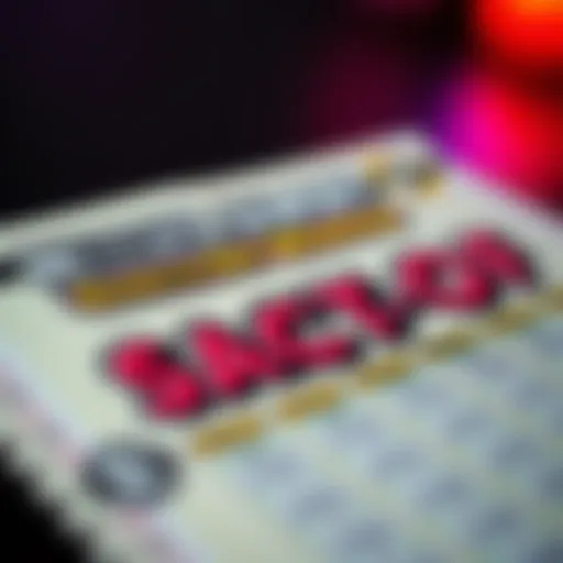 Close-up of a winning scratch-off ticket with bright colors