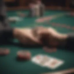 A classic poker table setup with cards and chips