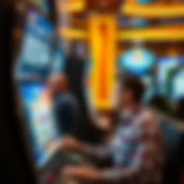 Player engaging with a modern slot machine featuring innovative technology