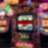 Detailed view of a classic Vegas slot machine with intricate designs