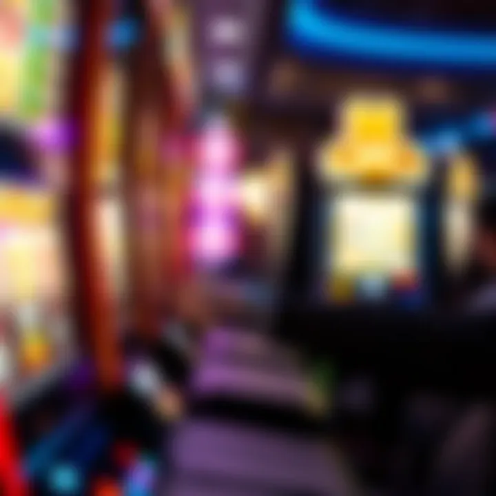 A close-up of a player interacting with a modern video slot machine