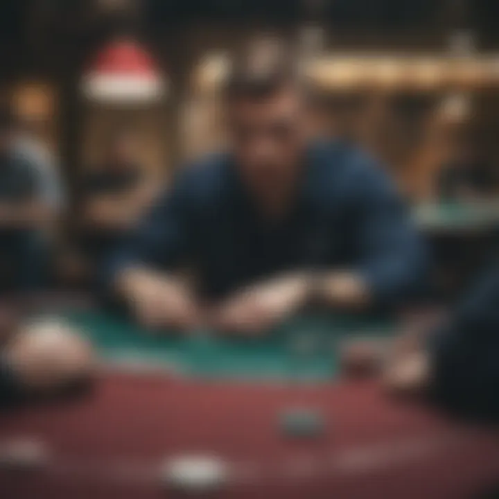 A focused player strategizing at a poker table