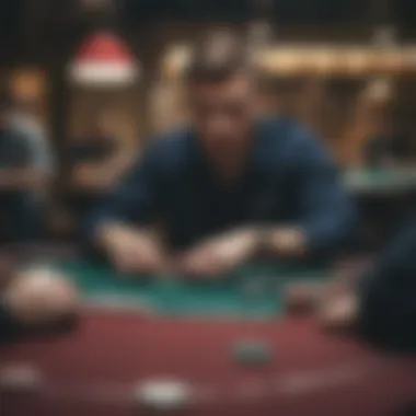 Strategic Mindset in Poker A focused player strategizing at a poker table