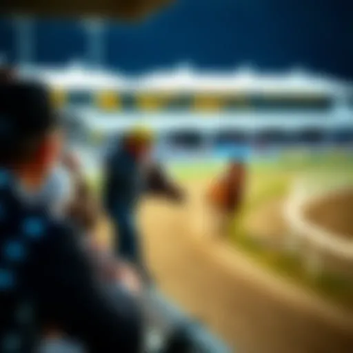A detailed view of a horse racing event